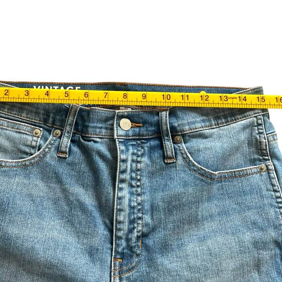 J.Crew 10”’Vintage Slim Straight Jeans Raw Hem Medium Wash Size 30 - Picture 6 of 10